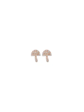 0.30ct Diamond 14K Gold Mushroom Stud Earrings