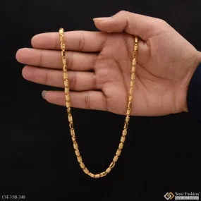 1 Gram - 2in1 Pipe Unique Design Gold Plated Chain for Men - Style B340