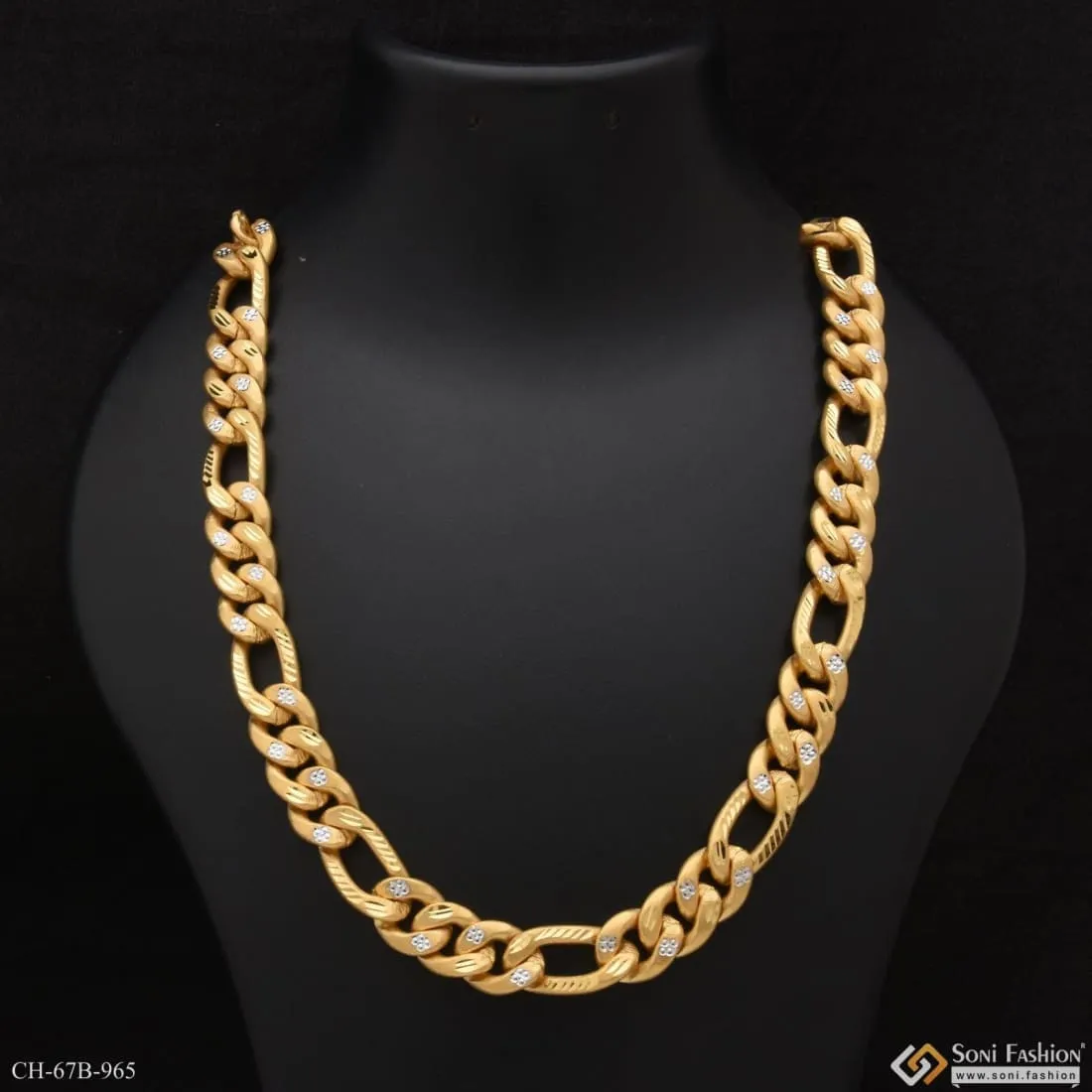 1 Gram Gold Forming Superior Quality High-Class Design Chain for Men - Style B965