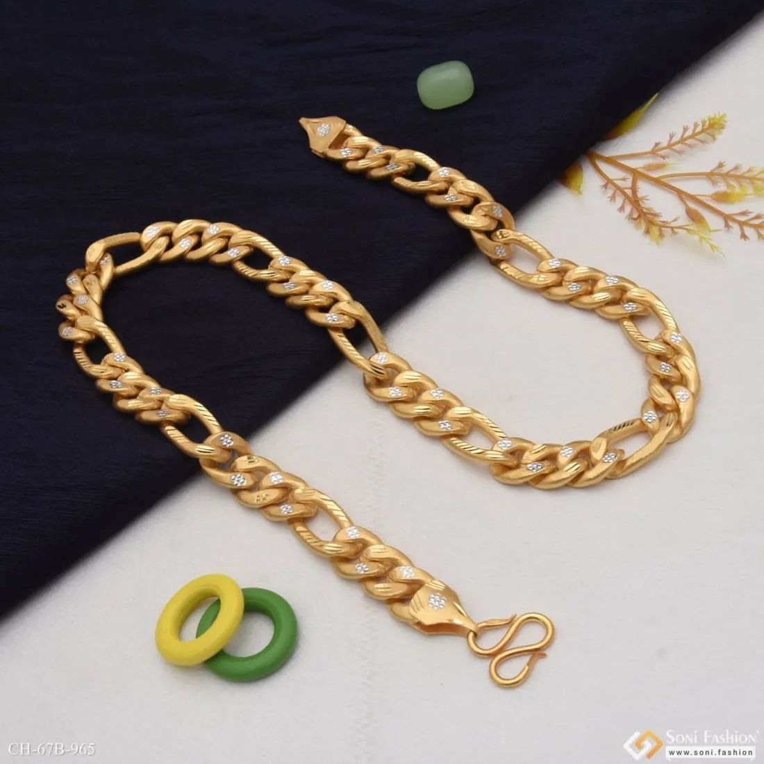 1 Gram Gold Forming Superior Quality High-Class Design Chain for Men - Style B965