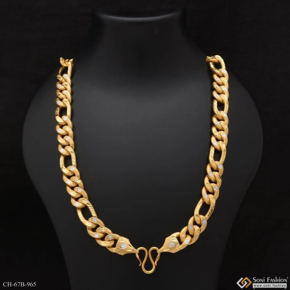 1 Gram Gold Forming Superior Quality High-Class Design Chain for Men - Style B965