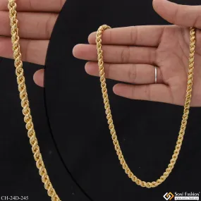 1 Gram Gold Plated Classic Design Superior Quality Chain for Men - Style D245