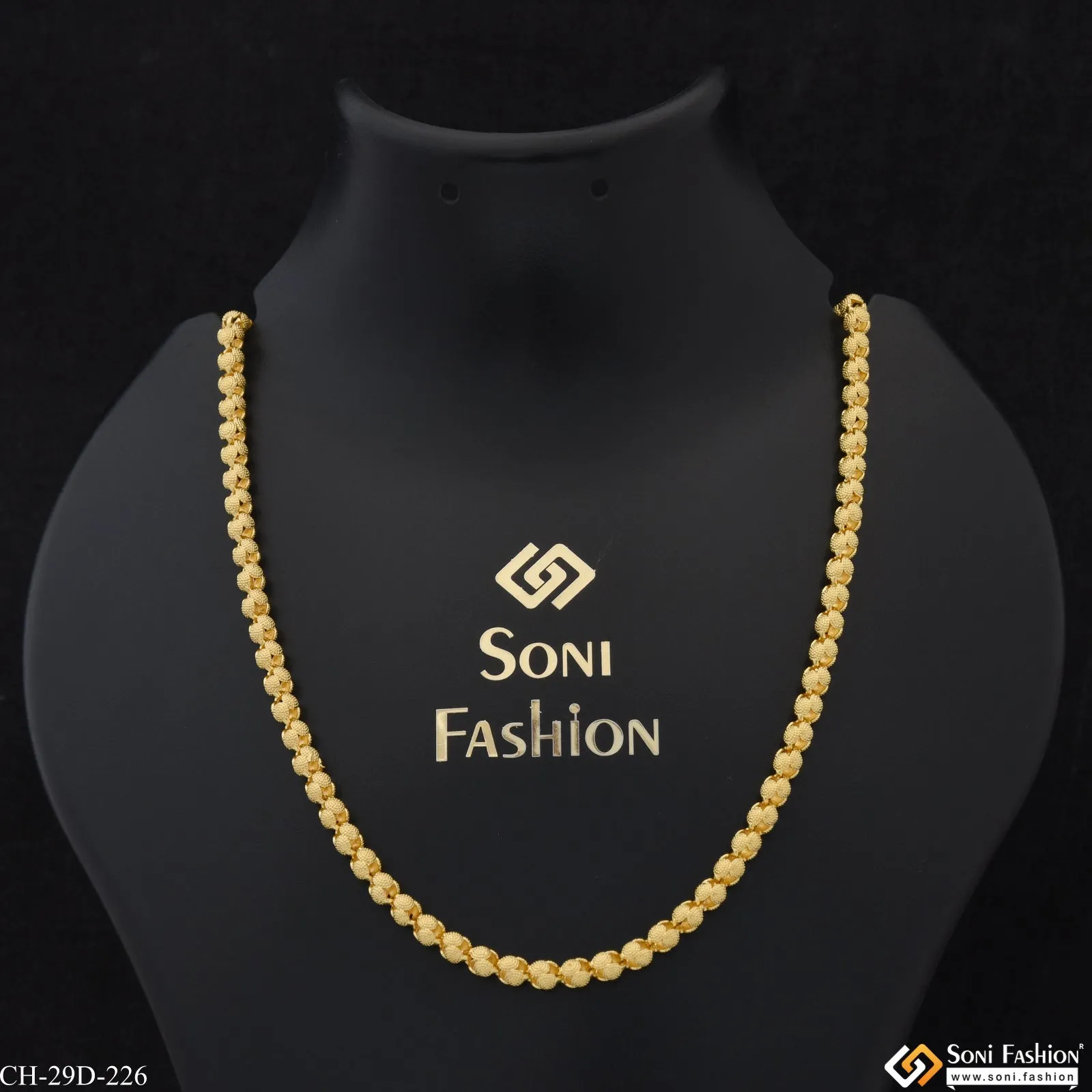 1 Gram Gold Plated Cool Design Trending Design Chain for Men - Style D226