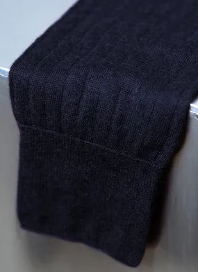 100% Cashmere Crew Sock in Navy