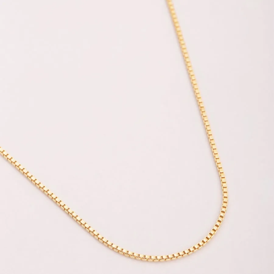 14K Gold Vermeil Box Chain Necklace