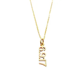 14k Gold Vertical Date Necklace