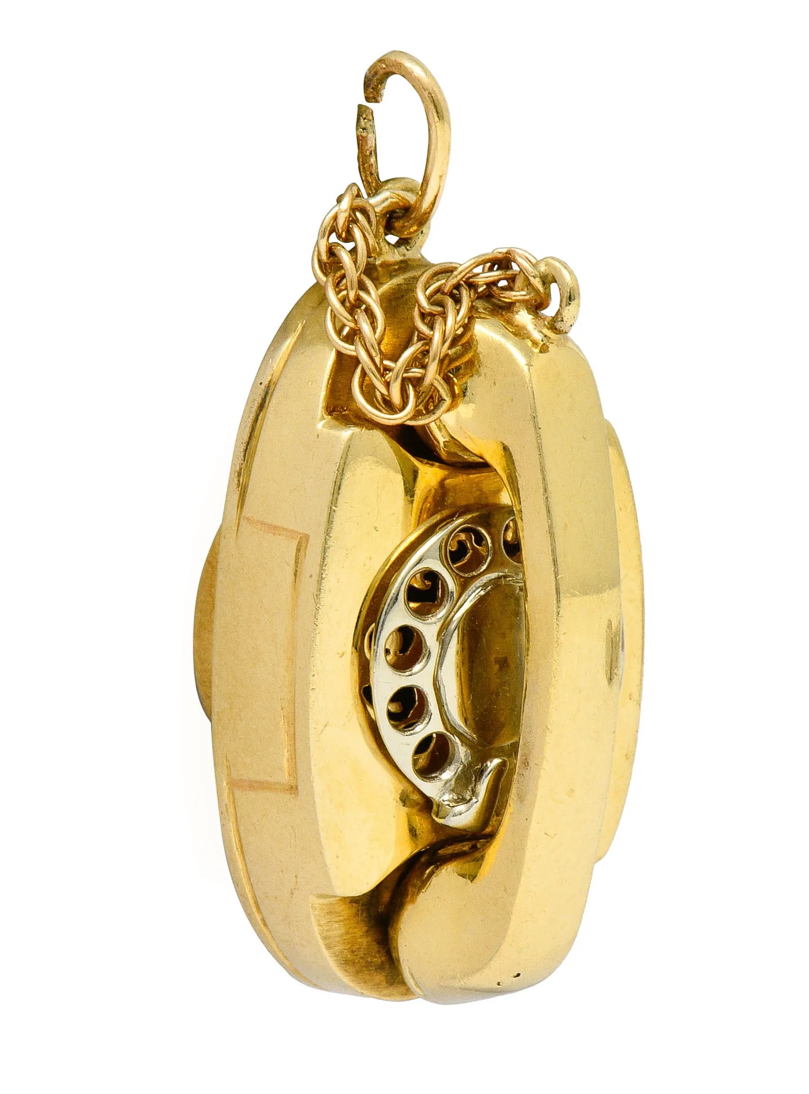 1960's Litacharm Inc. 14 Karat Gold Vintage Telephone Pendant Charm