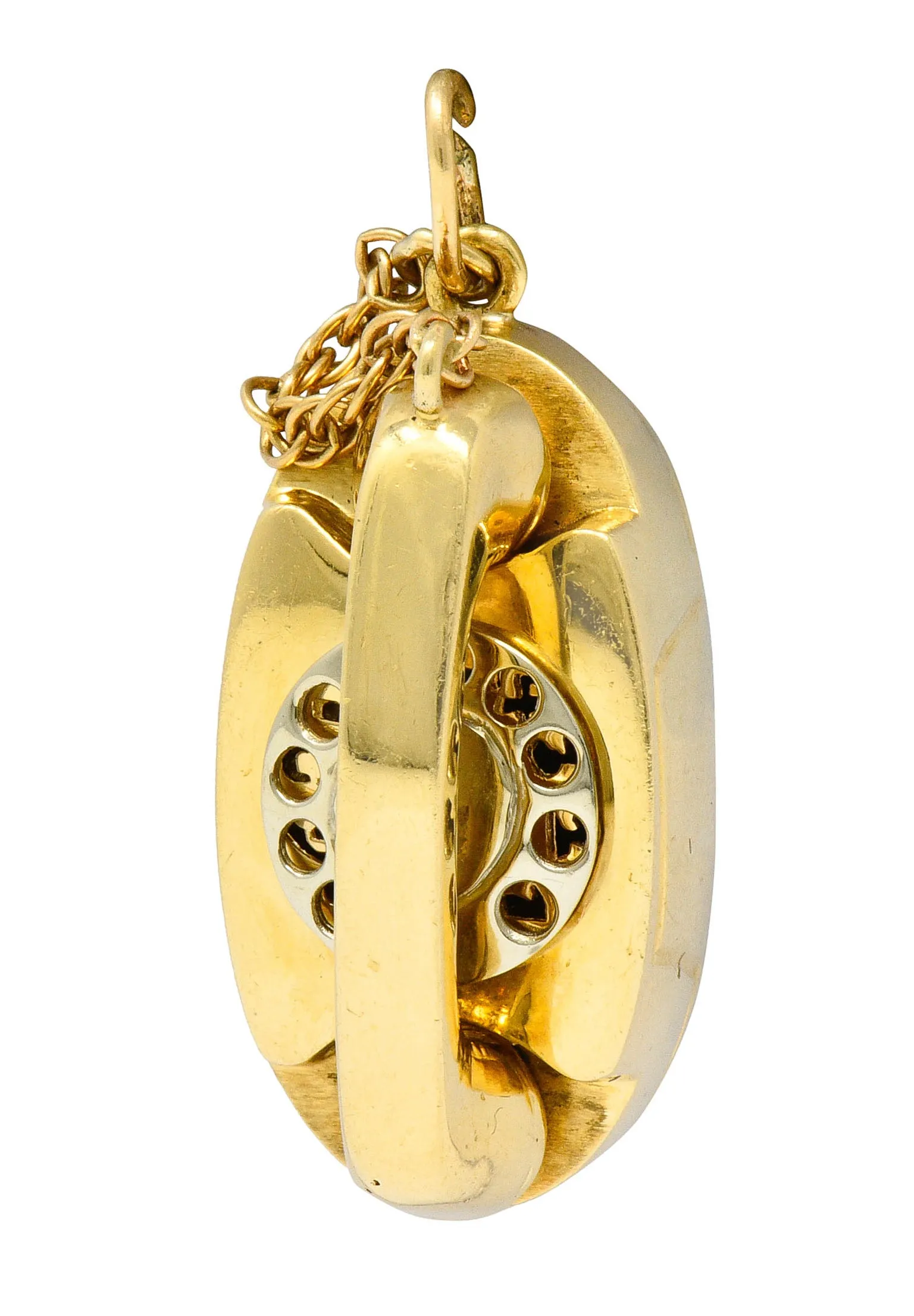 1960's Litacharm Inc. 14 Karat Gold Vintage Telephone Pendant Charm