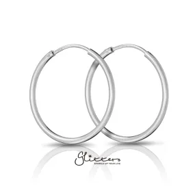 925 Sterling Silver Sleeper Hoop Earrings-10mm|12mm|14mm|16mm