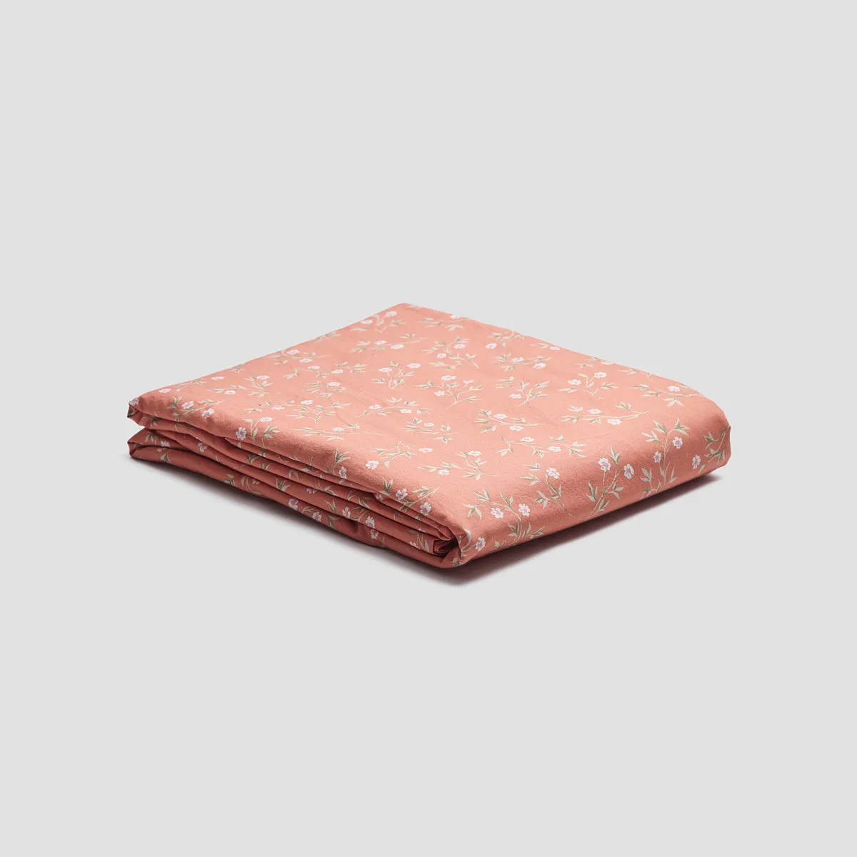 Apricot Floral Cotton Fitted Sheet