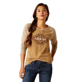 Ariat Womens Tucson Baseball L/S Tee Petrified Oak