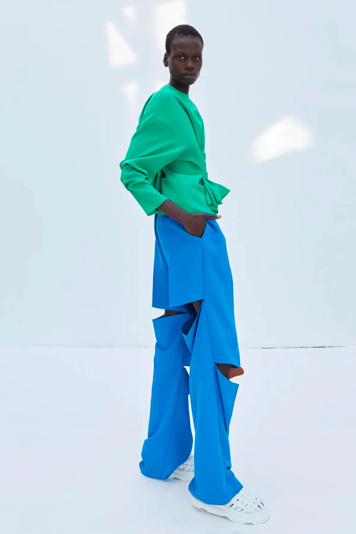 A.W.A.K.E. Mode Wide Leg Trousers - Blue