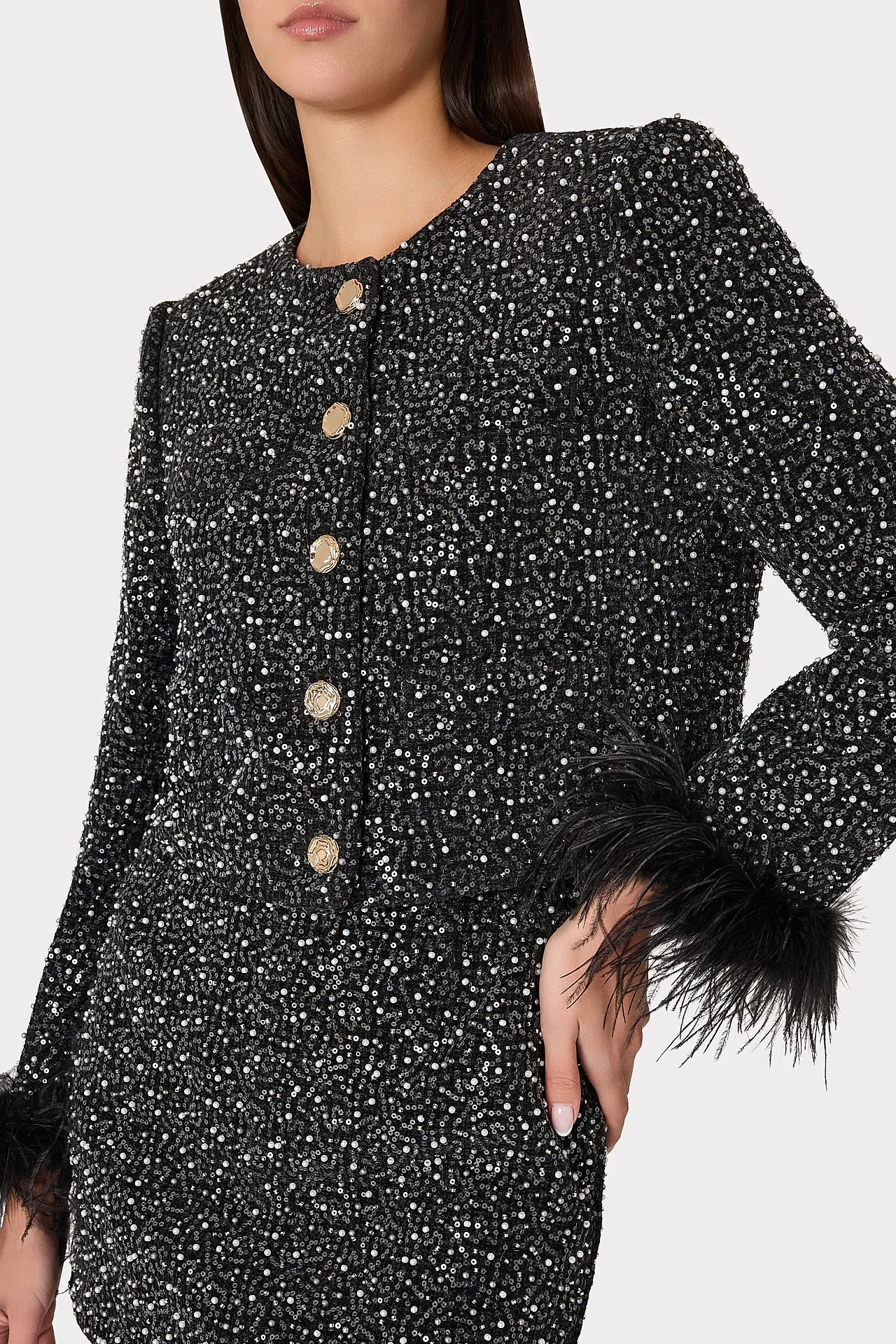 Aya Beaded Tweed Jacket