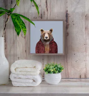 Bears Wear Cardigans Mini Framed Canvas