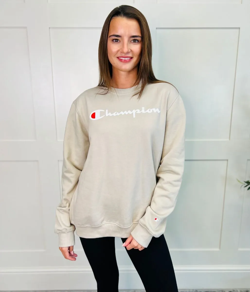 Beige Champion Unisex Sweatshirt