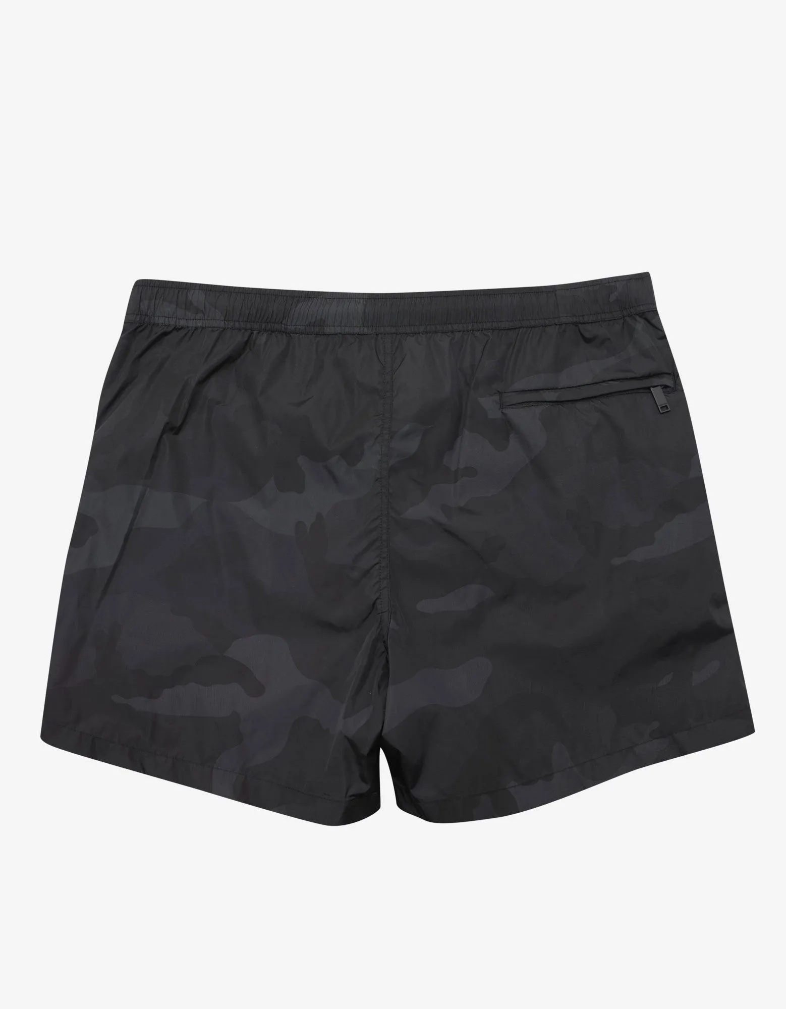 Black Camouflage Print Swim Shorts