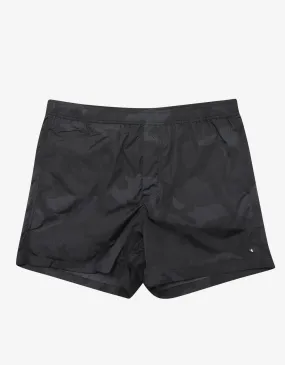 Black Camouflage Print Swim Shorts