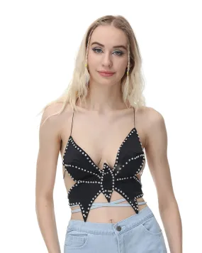 Black Diadem Butterfly Top