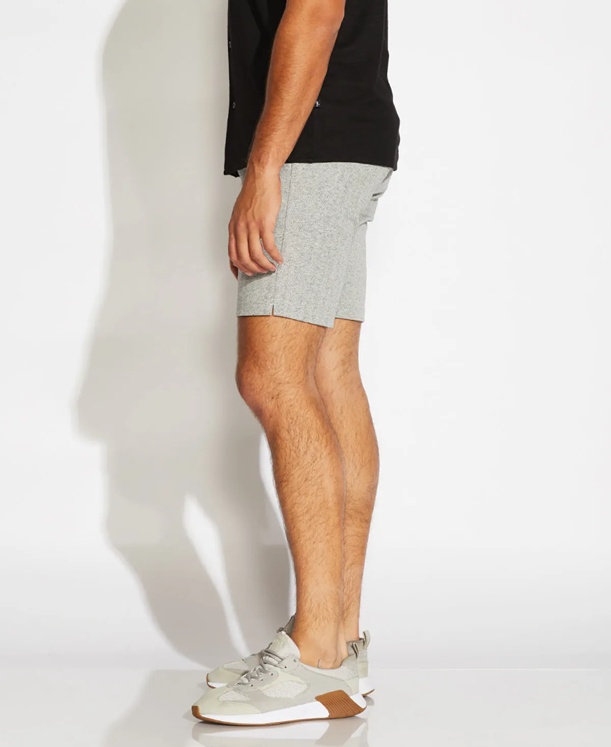 Blake Herringbone Knit Shorts (Black)