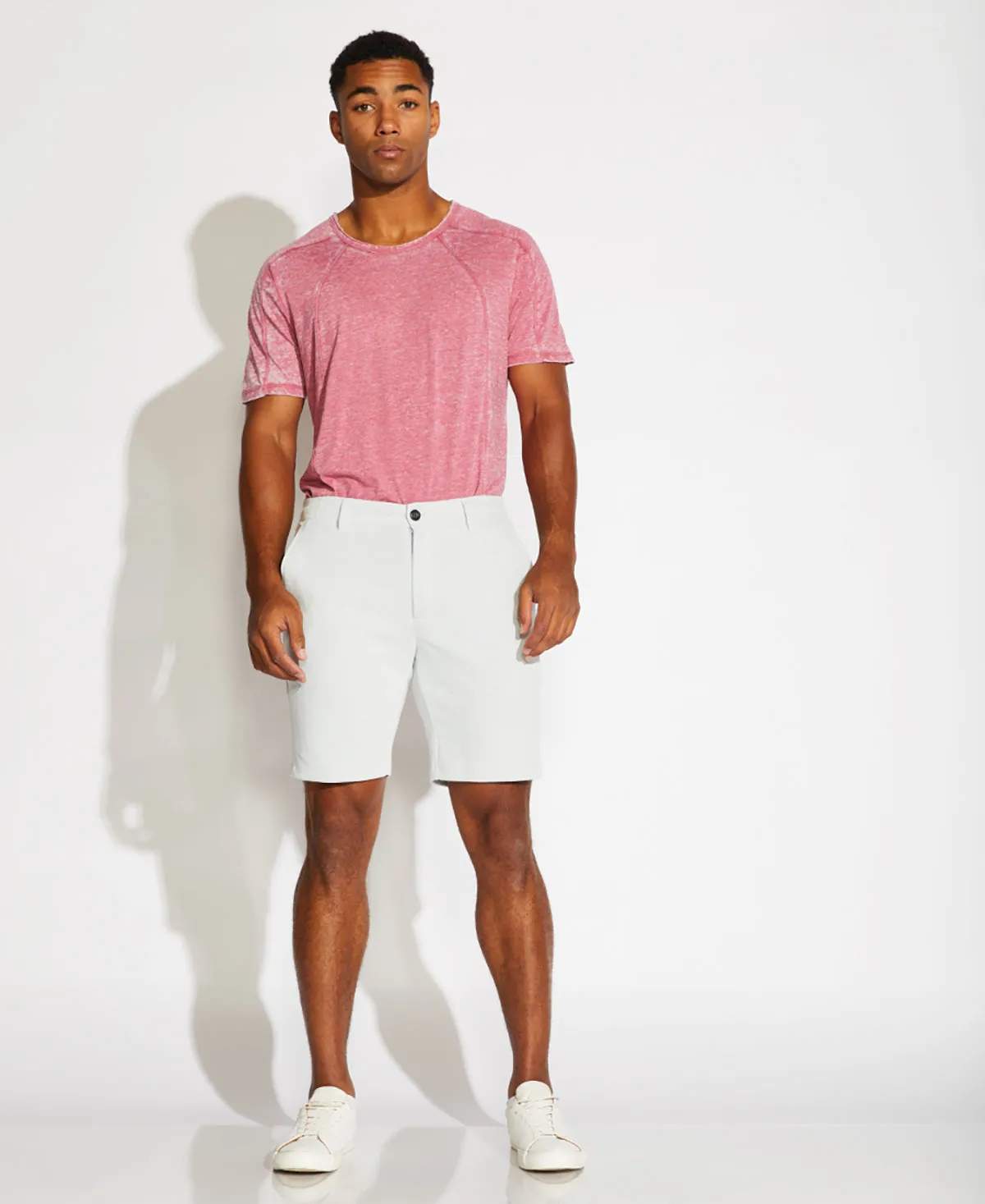 Blake Herringbone Knit Shorts (Light Gray)