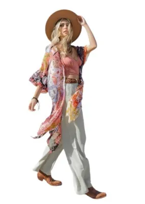 Boho Floral Patchwork Kimono