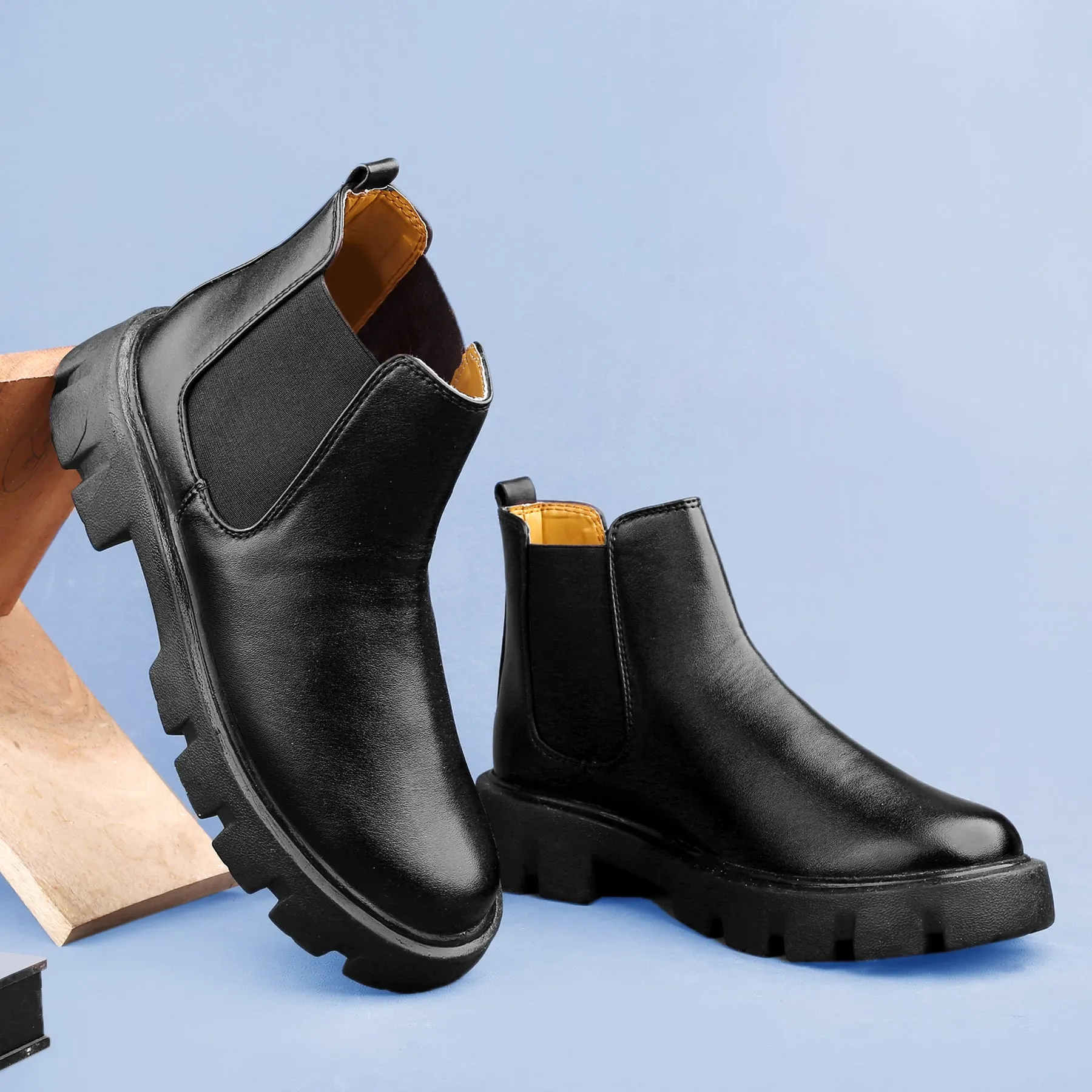 Bxxy's Vegan Leather Ankle Boots for Men