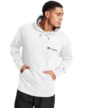 Champion Men's Powerblend Fleece Hoodie Script Logo White GF89H Y08160 WHC