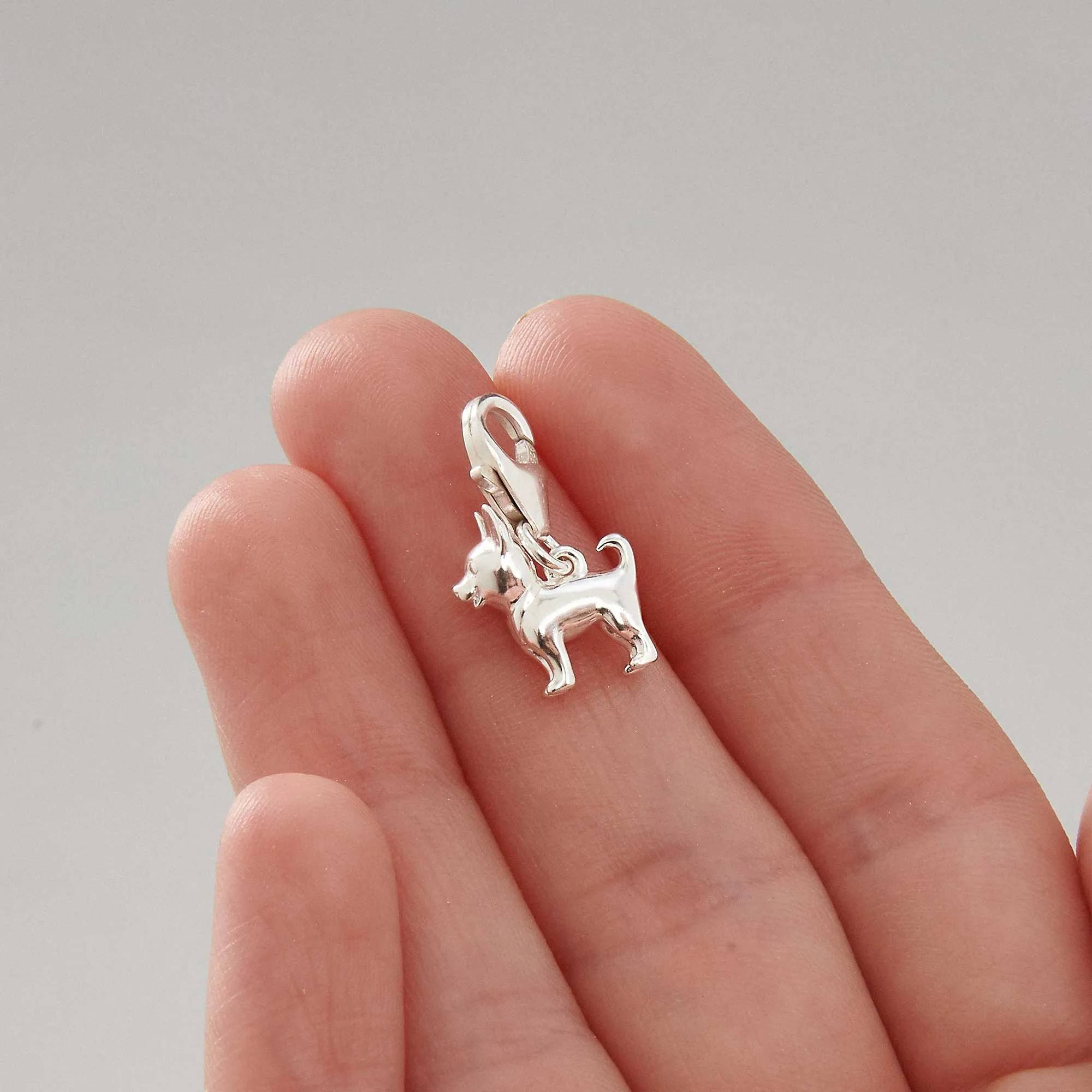 Chihuahua Silver Dog Charm