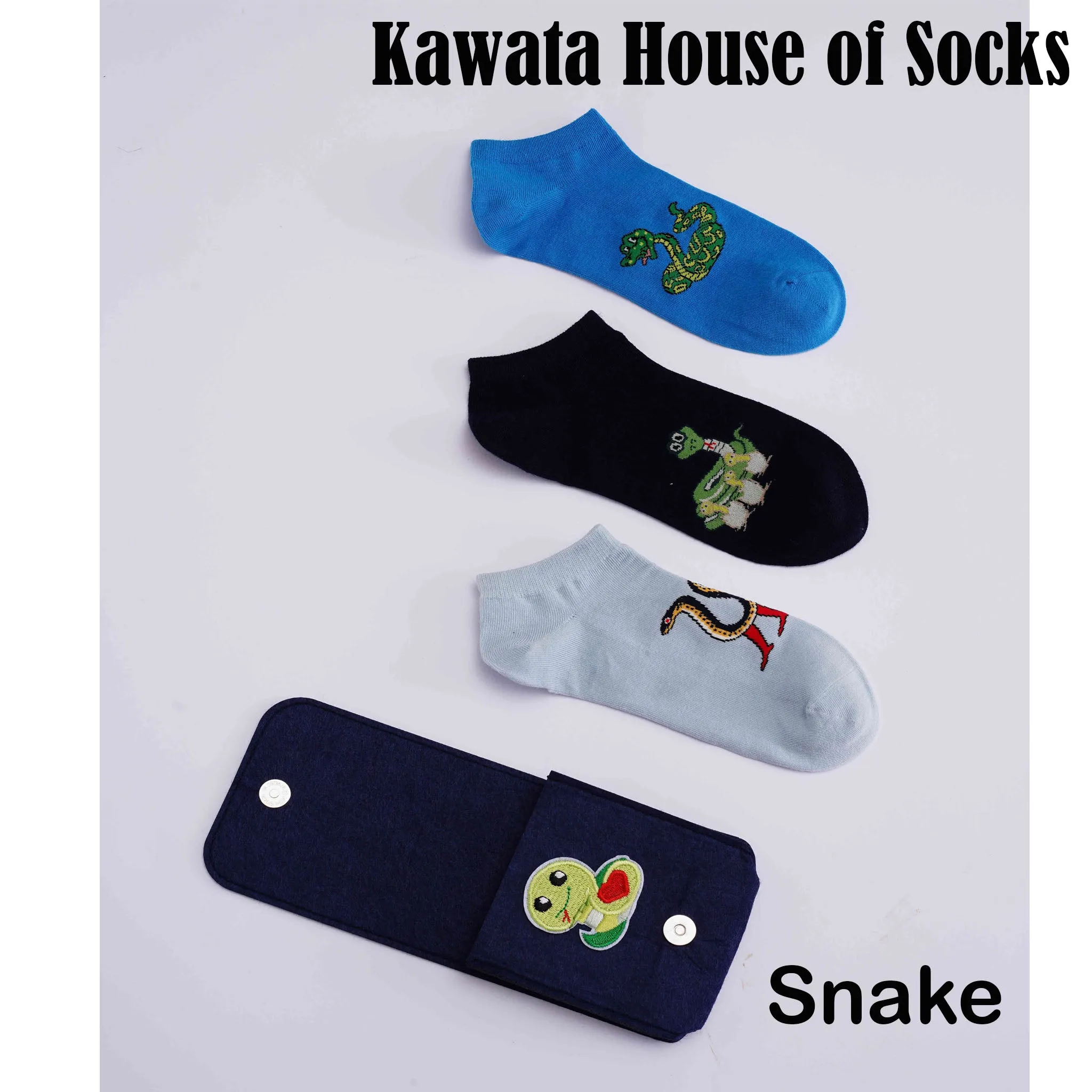 Chinese Zodiac 3 Pairs Ankle Socks with Pocket Compartment