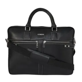 CIMONI Laptop Shoulder Messenger Office Briefcase Bag (Textured Black)