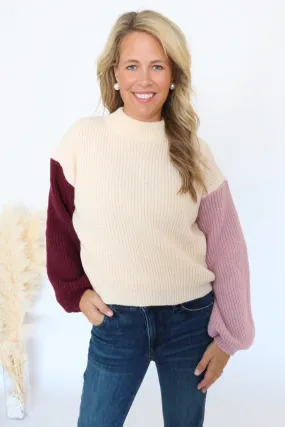 Cindy Sweater- Mauve Combo