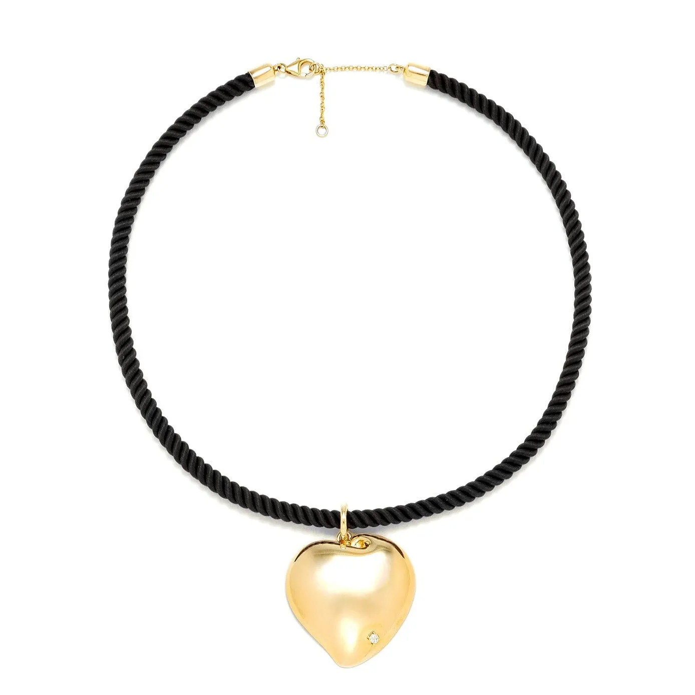 Collier Pendentif Coeur 2 Cordons Or Jaune