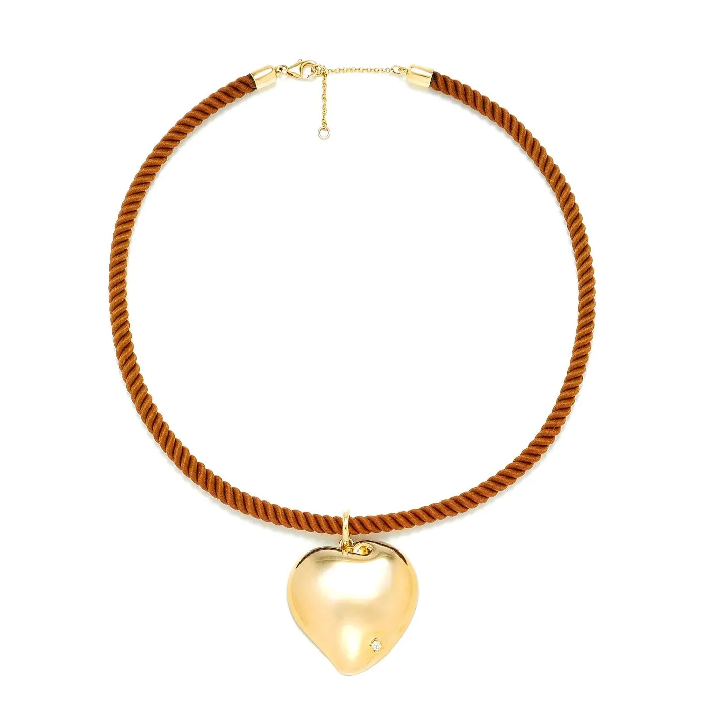 Collier Pendentif Coeur 2 Cordons Or Jaune