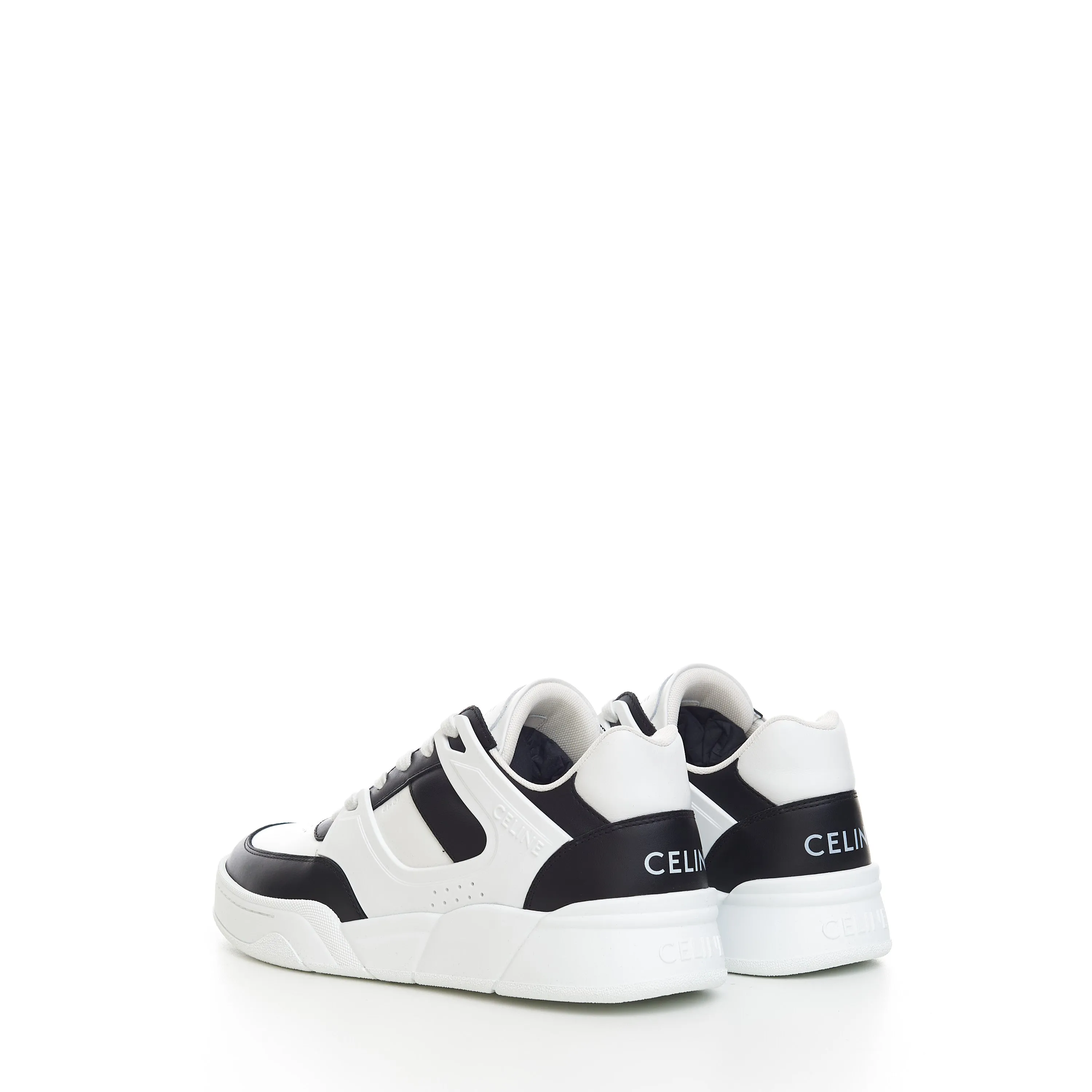 CT-07 Low Top Sneaker In Optic White & Black Calfskin