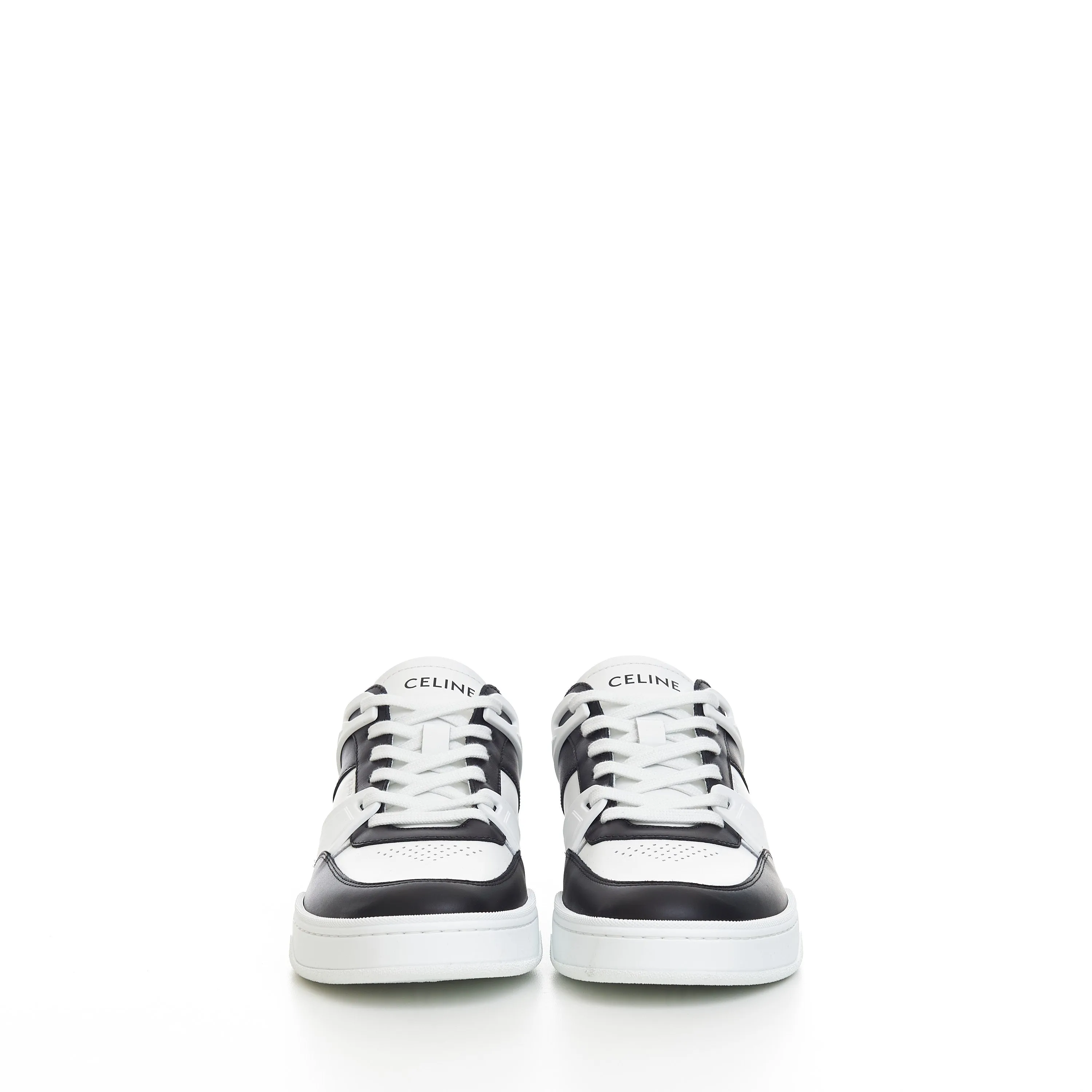 CT-07 Low Top Sneaker In Optic White & Black Calfskin