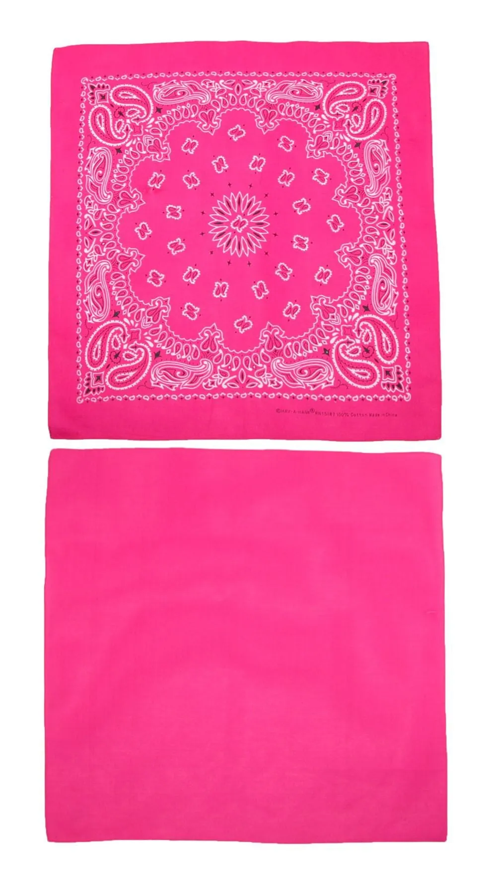 CTM® Cotton Solid and Paisley Print Neon Bandana Kit (Pack of 2)