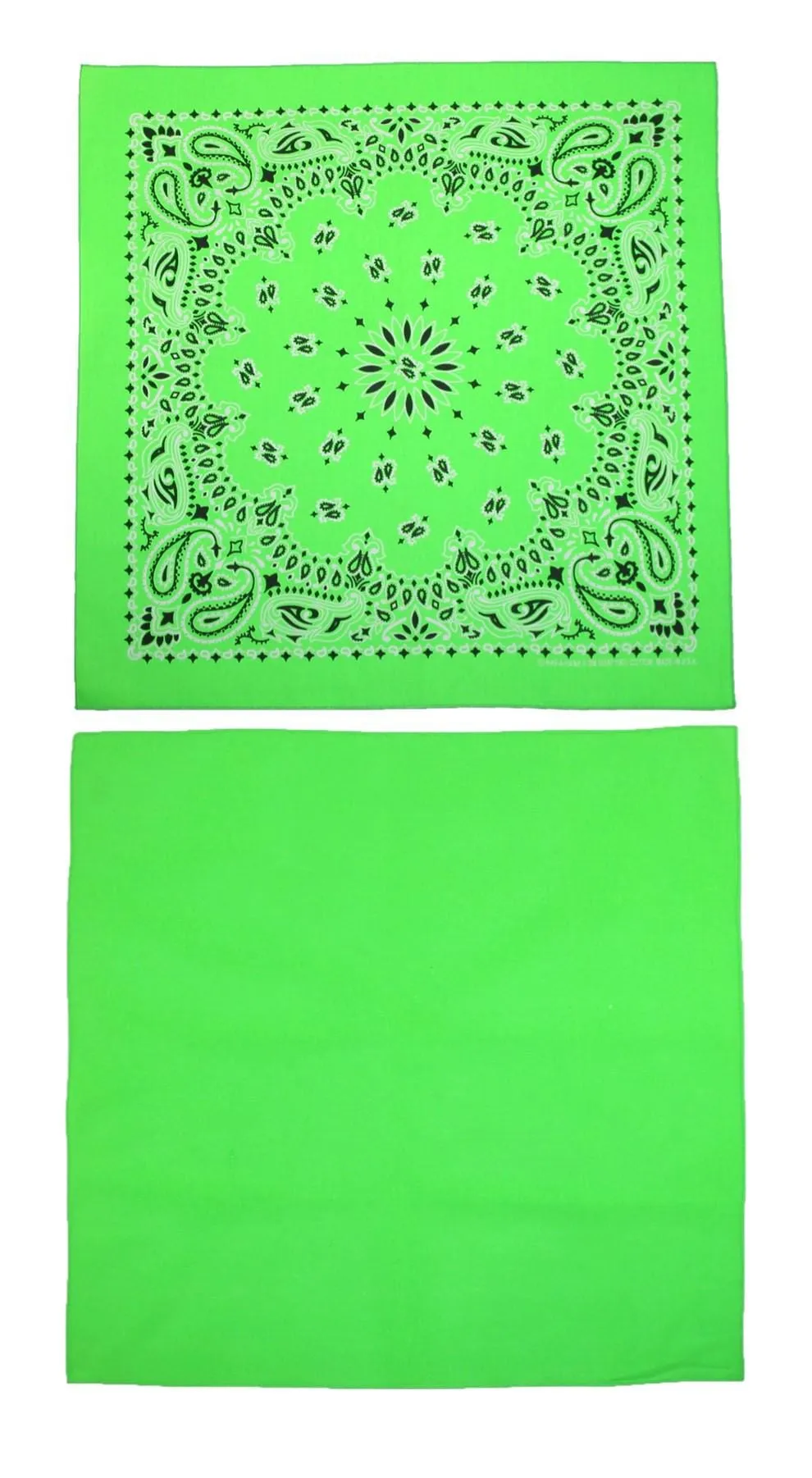 CTM® Cotton Solid and Paisley Print Neon Bandana Kit (Pack of 2)