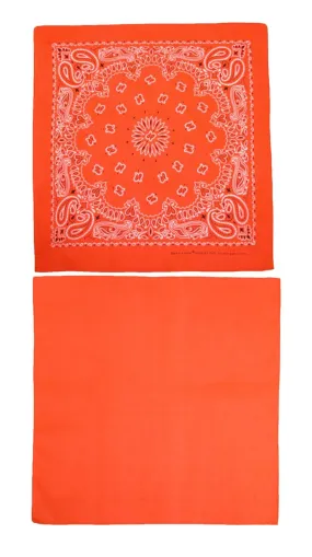 CTM® Cotton Solid and Paisley Print Neon Bandana Kit (Pack of 2)