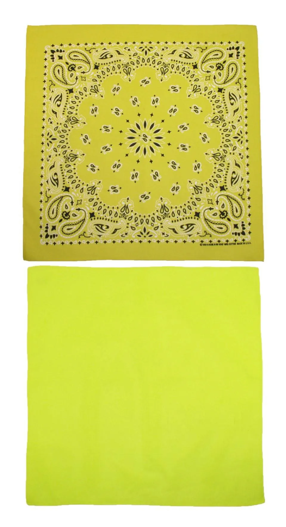 CTM® Cotton Solid and Paisley Print Neon Bandana Kit (Pack of 2)