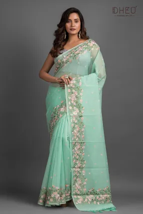 Exclusive Embroidery Kota Silk Saree