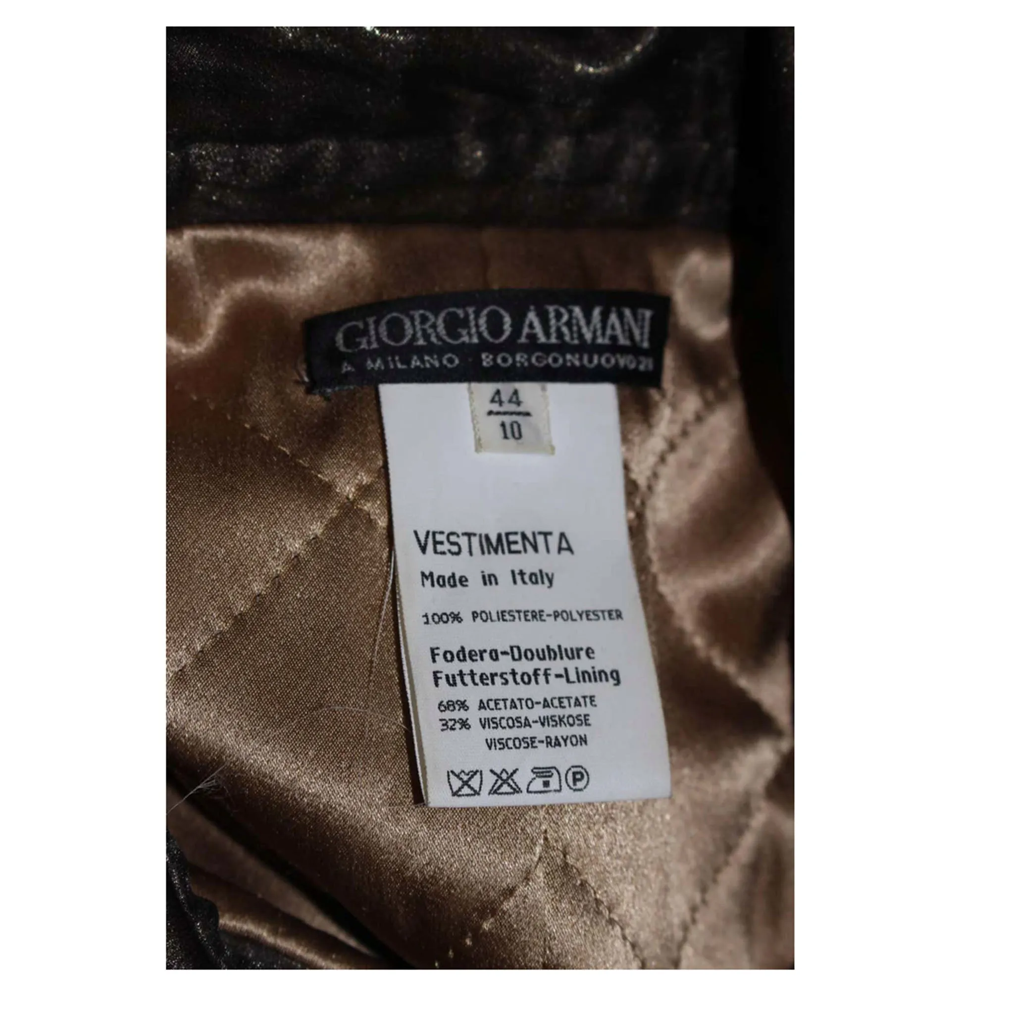 GIORGIO ARMANI Bronze Jacket with Beaded Embroidery Size 44