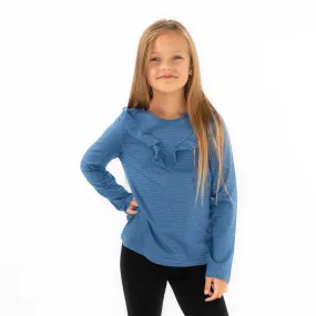 Girls Ruffle Long Sleeve Soft Jersey Tops in 2 Colours