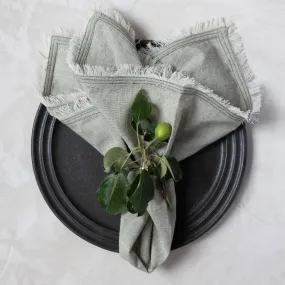 Handwoven Fringe Napkins - Olive Weave | Set of 2