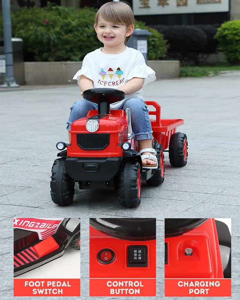 Kids Electric Car Tractor Ride On Car Toy Car With A Bucket Rideable Car