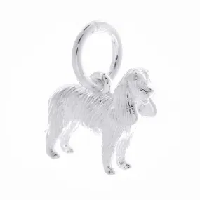 King Charles Spaniel Silver Dog Charm