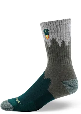 Men's Green Exploding Outhouse Cushioned Wool Hiking Socks