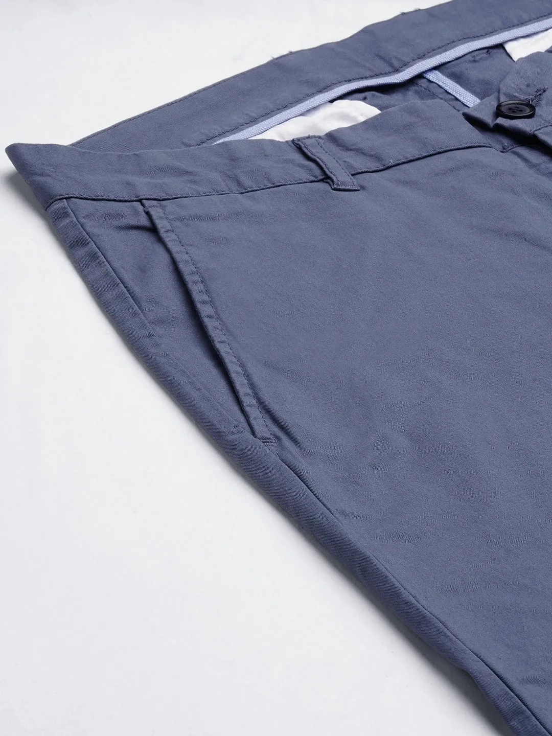 Men's Lblue Cotton Lycra Slim Fit Pant