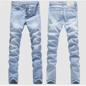 Men's Long Casual Washed Denim