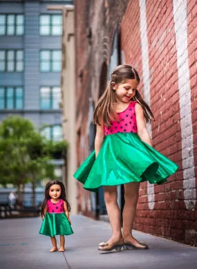 Mini & Me Set - Watermelon Twirl Dress 