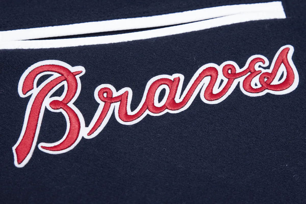 MLB ATLANTA BRAVES CLASSIC WOOL MEN'S VARSITY JACKET (MIDNIGHT NAVY)